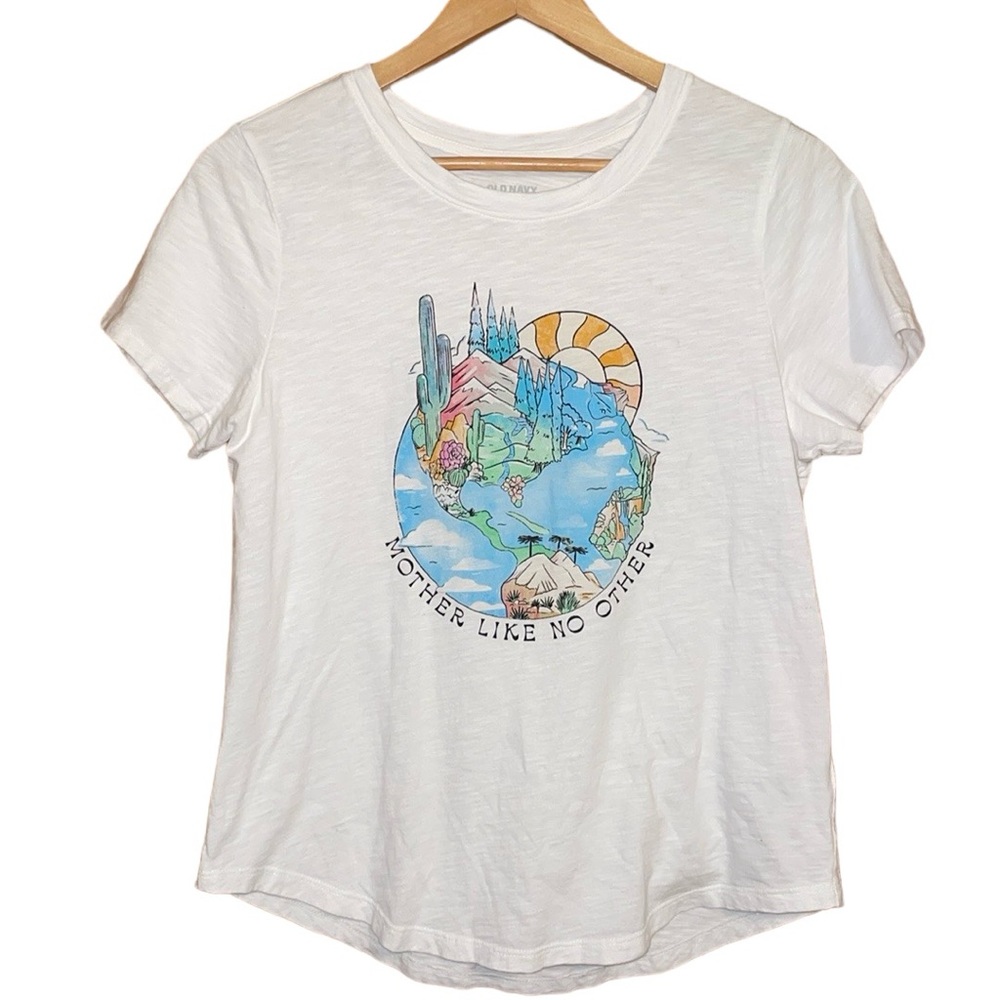 •OLD NAVY•"MOTHER LIKE NO OTHER" EARTH DAY CLASSIC SHORT SLEEVE TEE SIZE MEDIUM
